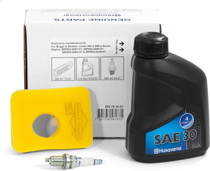 Actual product image Husqvarna Maintenance kit with pre-air filter, spark plug and engine oil (Lawn mower, Garden machinery spare parts)