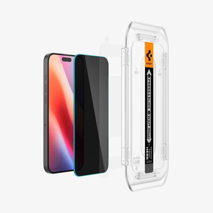 Actual product image Spigen Glas.Tr ”Ez Fit” 2-Pack forfor iPhone 16 Pro Max 6,3" privacy (2 Piece, Apple iPhone 16 Pro Max)