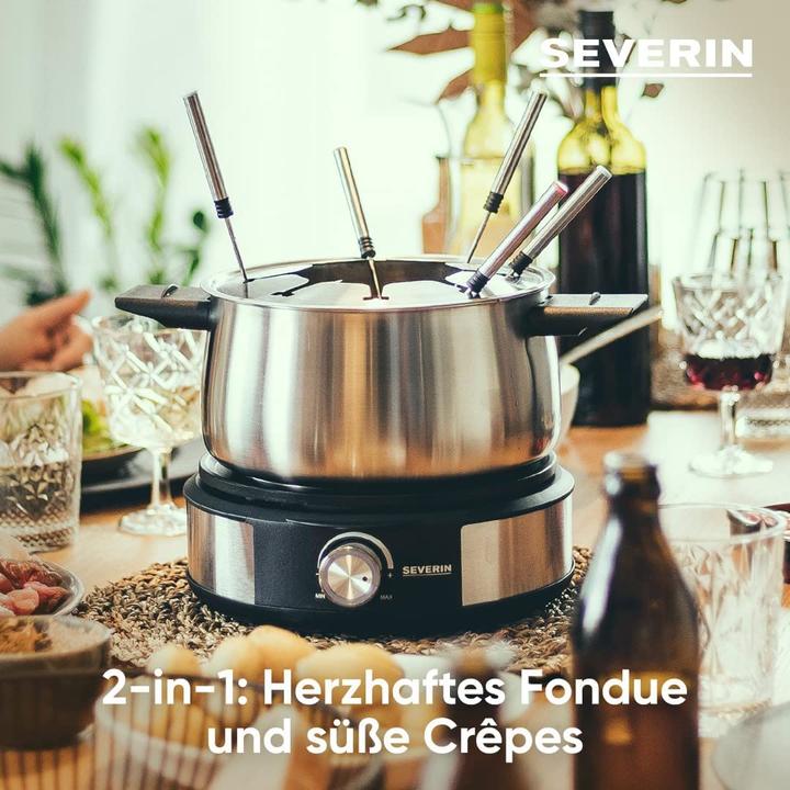 Actual product image Severin FO2471 stainless steel, black (Chinoise Fondue, Fondue Bourguignonne, Chocolate fondue, Cheese fondue)