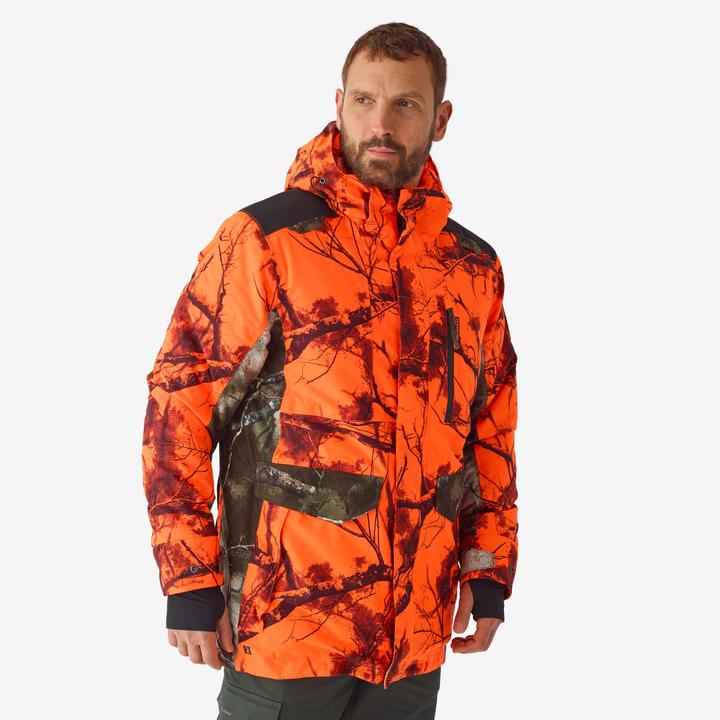 Image du produit Solognac Chasse Silent Warm Waterproof Jacket Neon Treemetic Hide 500