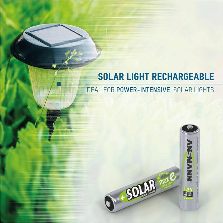 Actual product image Ansmann NiMH HR03 Sol (2 pcs., AAA, 550 mAh, Battery + charger)