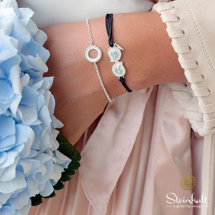 Immagine prodotto Steinkult Bracciale "Alice (20 cm, Ottone argento ossidato)