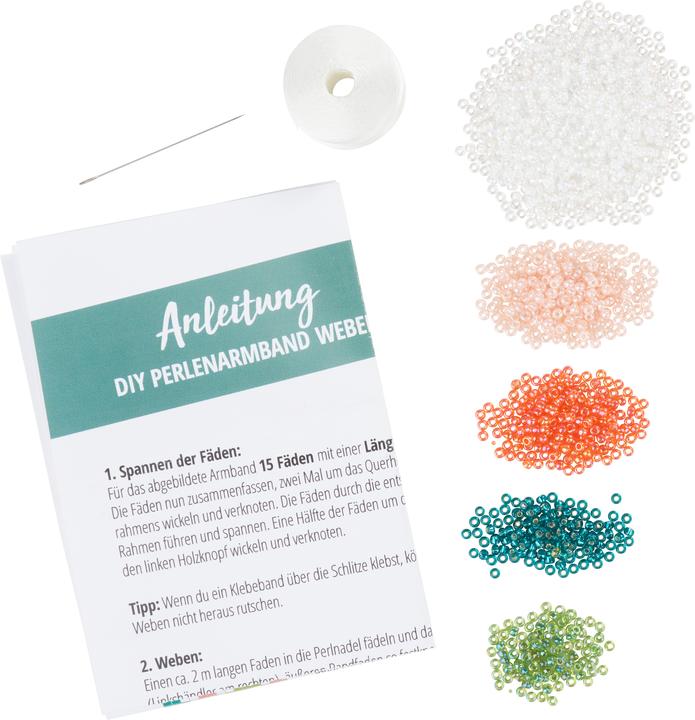 Immagine prodotto Magni Bracciale di perline fai da te intrecciato bianco/verde/arancio 170x25 mm