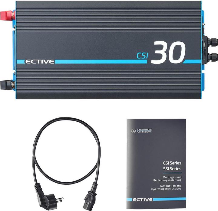 Produktbild Ective CSI 30 Sinus-Wechselrichter 3000W 24V mit Netzvorrangschaltung und Ladegerät (CH-Stecker)