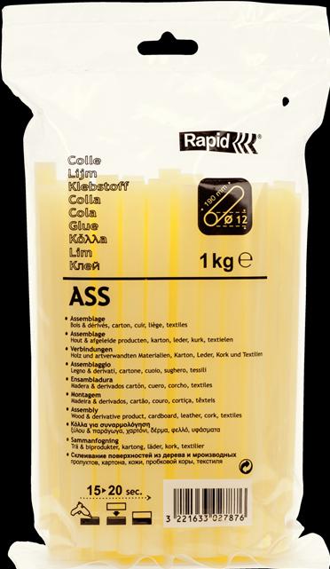 Image du produit Rapid ASS Bâtons de colle Ø12x190mm 1,0 kg, sachet