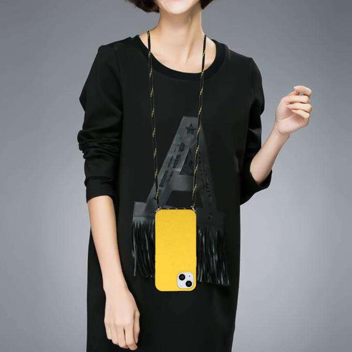 Immagine prodotto Cover-Discount iPhone 15 - Custodia ecologica con catena gialla (Apple iPhone 15)