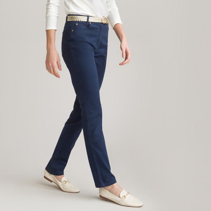 Actual product image Anne Weyburn Straight five-pocket trousers in stretch cotton (34)