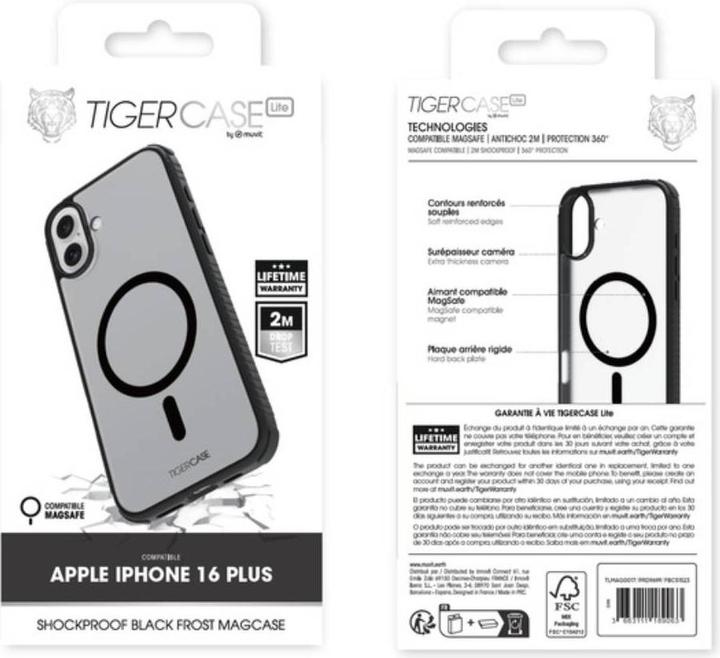 Immagine prodotto Tiger Custodia Lite Coque Bord Noir Magsafe 2m Iphone 16 Plus (Apple iPhone 16 Plus)