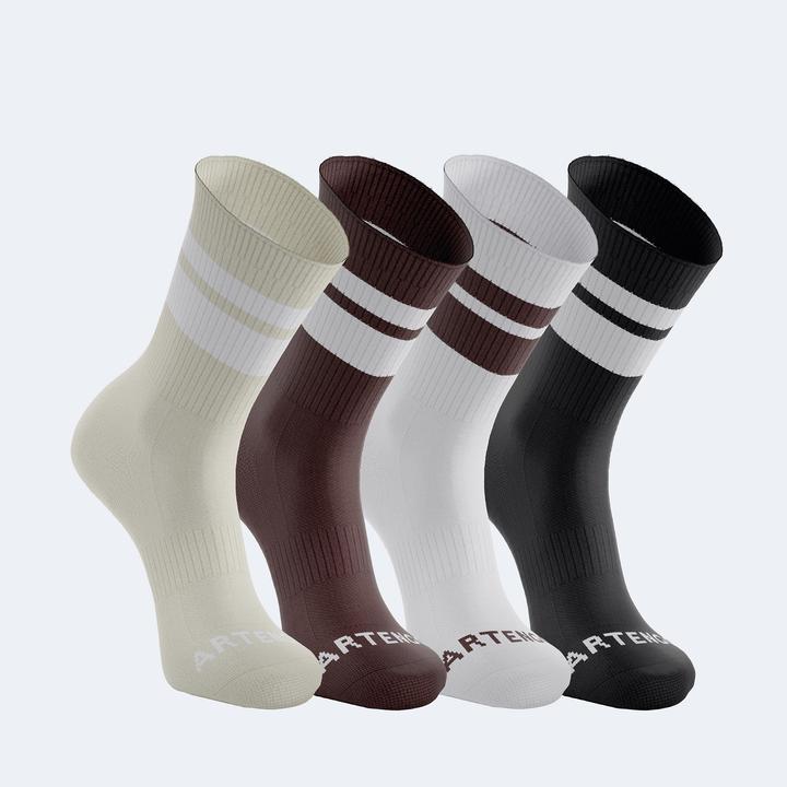 Produktbild Artengo Tennissocken High 4er Pack - RS300 braun/weiss (43, 46)