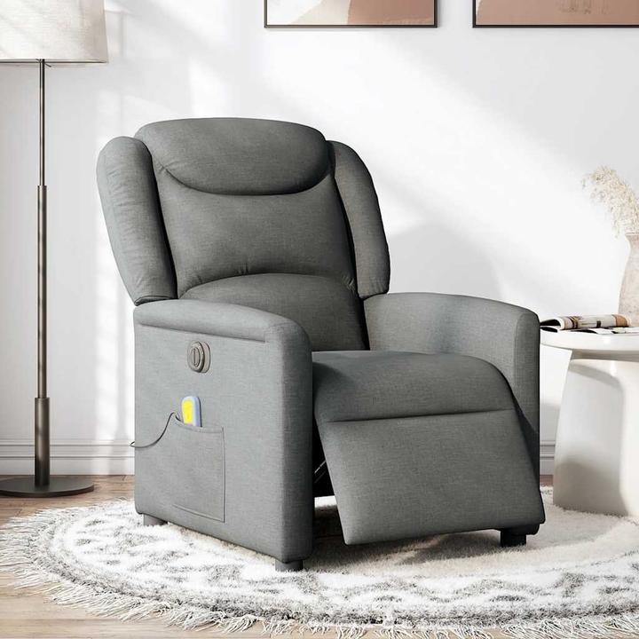 Immagine prodotto VidaXL Sedia da massaggio elettrica in tessuto grigio scuro