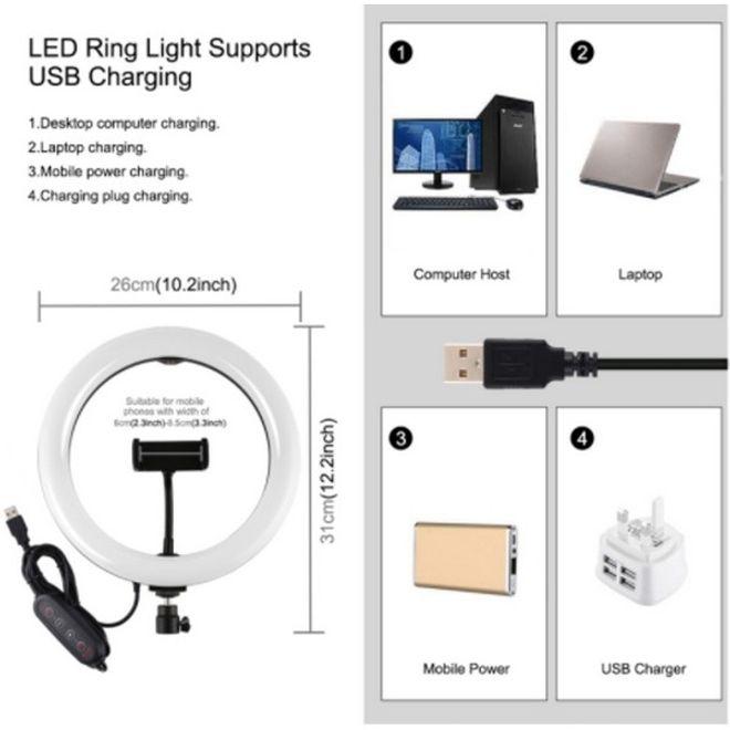Actual product image Puluz 10.2" RGBWW 168 Marquee LED Ring Light & 165cm Tripod (Ring light)