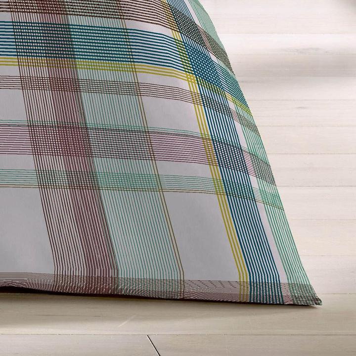 Actual product image Fleuresse Mako-Satin Bettwäsche Milano 114323 beige grün (Bedding set, 135x200 cm + 80x80 cm)