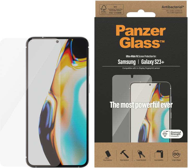 Actual product image PanzerGlass Screen Protector Ultra Wide Fit Galaxy S23+ (1 Piece, Samsung Galaxy S23+)
