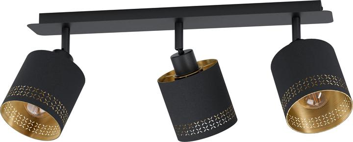 Produktbild EGLO Aufbauspot ESTEPERRA 3x E27, Schwarz/Gold (E27)