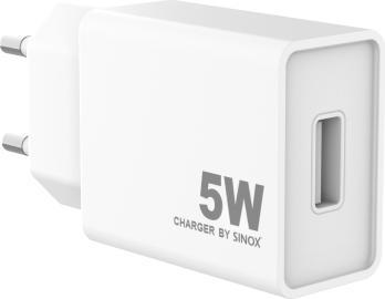 Produktbild Sinox PRO 230V USB-A oplader 5W. Hvid