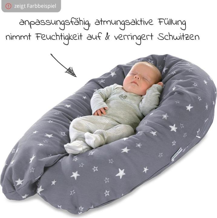 Image du produit Theraline Coussin d'allaitement "Das Original" avec rembourrage en épeautre, housse incluse 190 cm (190 cm)
