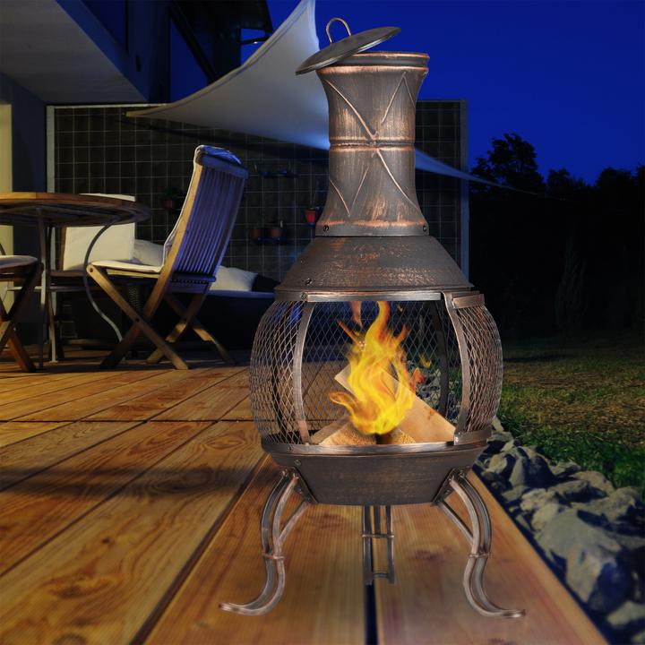 Actual product image Relaxdays Chiminea With Fire Poker