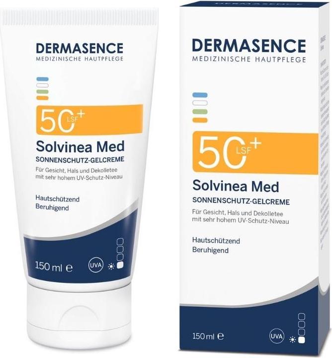 Immagine prodotto Dermasence Solvinea Med SPF 50+ Crema Gel Protezione Solare, Crema 150 ml (Crema solare, SPF 50+, 150 ml)