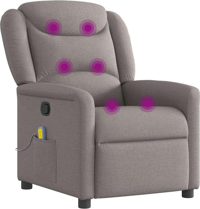 Produktbild VidaXL Massagesessel Taupe Stoff Massage TV-Sessel Sessel mit Massagefunktion