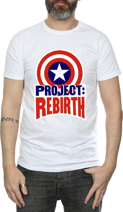 Actual product image Mens Captain America Project Rebirth T-Shirt (3XL)