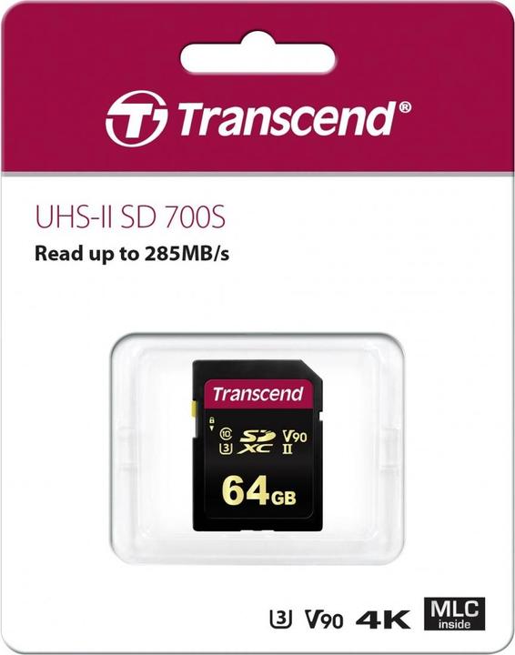 Actual product image Transcend SDXC 700S (64 GB, SDXC, U3, UHS-II)