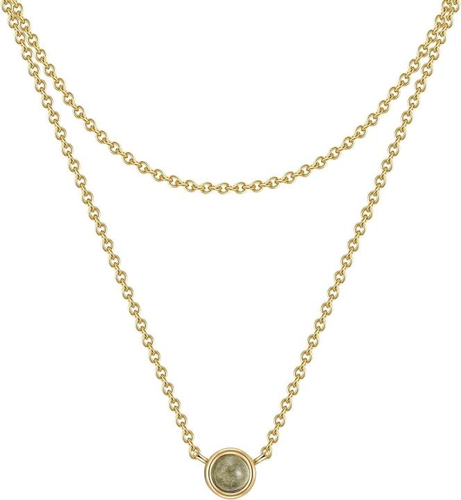 Actual product image Glanzstücke München Ladies sterling silver labradorite yellow gold 42.0/36.0 cm base chain + 5.0 cm extension - 29886 (Sterling Silver)