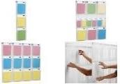 Produktbild Helit Wanddisplay PLACATIV, 12 Fächer 1/3 DIN A4 hoch glasklar, Fachtiefe: 35 mm, SAN Material, einfache W (1/3 Din A4)