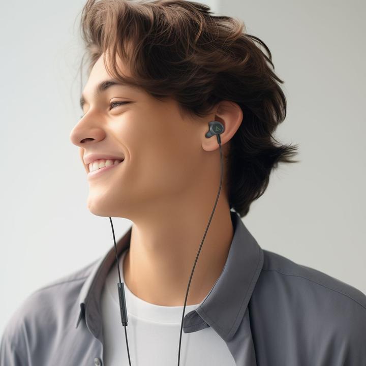 Produktbild Acefast L1 In-Ear-Kopfhörer mit 1,2 m Lightning Anschluss – Schwarz (ANC, Kabelgebunden)