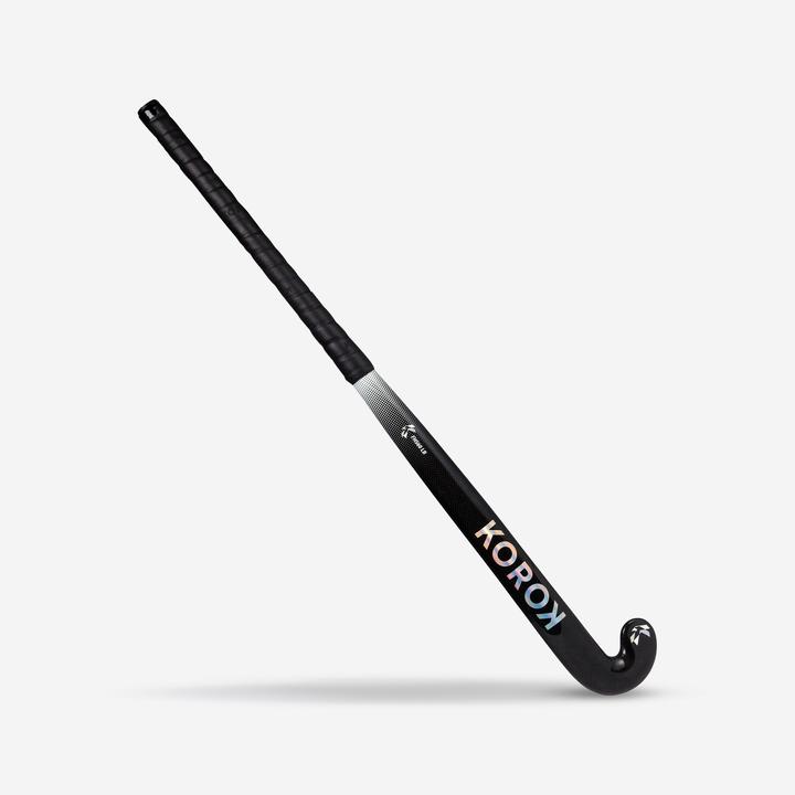 Korok Feldhockeyschläger Damen/Herren Fortgeschrittene LowBow 60 % Carbon FH560 schwarz/grau (92.71 cm, Beidhändig)
