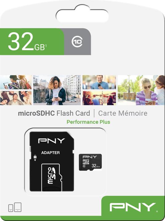 Actual product image PNY Performance Plus incl. adapter (32 GB, microSDHC, U1, UHS-I)