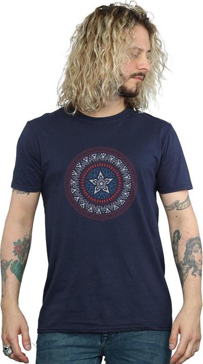 Actual product image Mens Captain America Ornamental Shield T-Shirt (L)