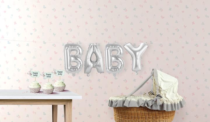 Image du produit Folat Ballon en papier d'aluminium - Ensemble bébé (1 x)