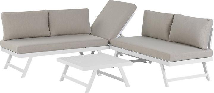 Produktbild Beliani Gartenmöbel Set Aluminium 5-Sitzer Auflagen taupe COCCORINO