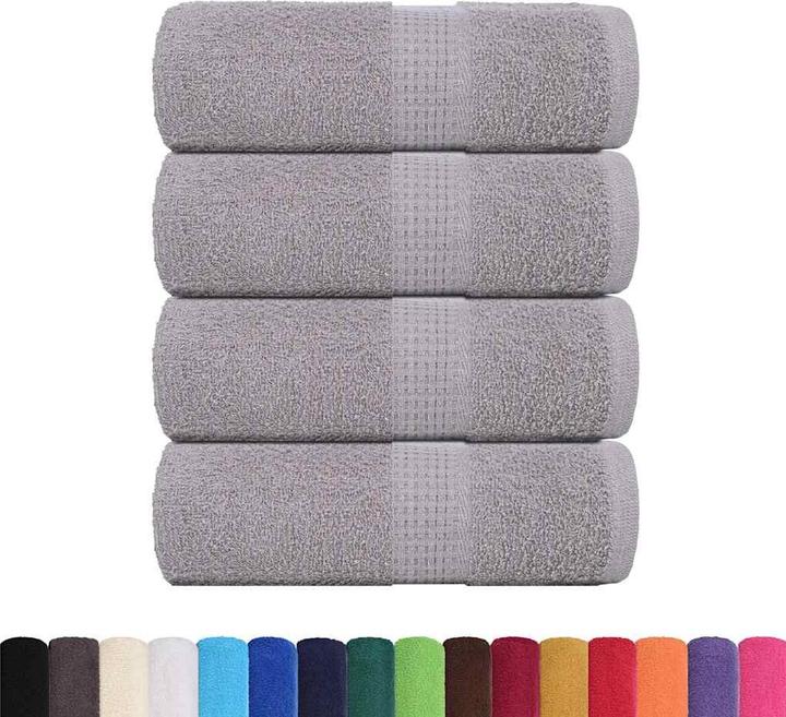 Immagine prodotto VidaXL Panni per il sapone 4 pz. Grigio 30x30 cm 360 g/m² 100% cotone Asciugamano (30 x 30 cm)