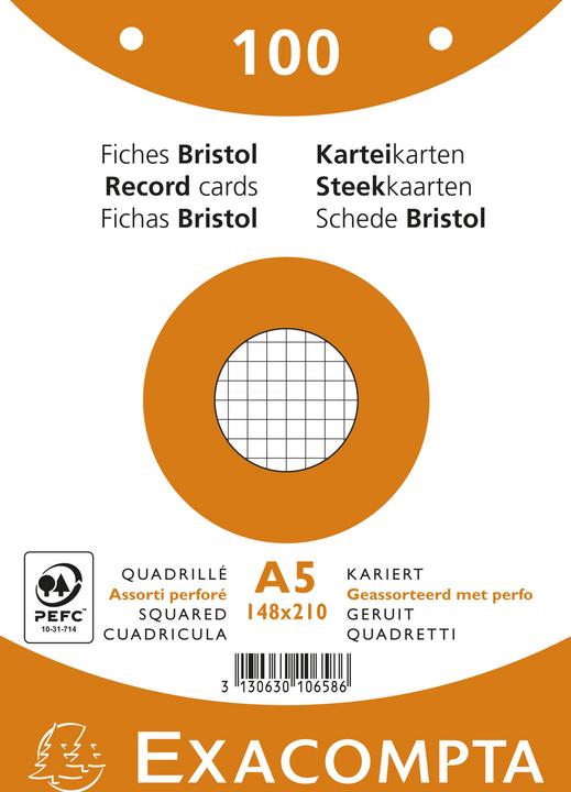 Actual product image Exacompta Index cards (A4, 205 g/m², 100 x)
