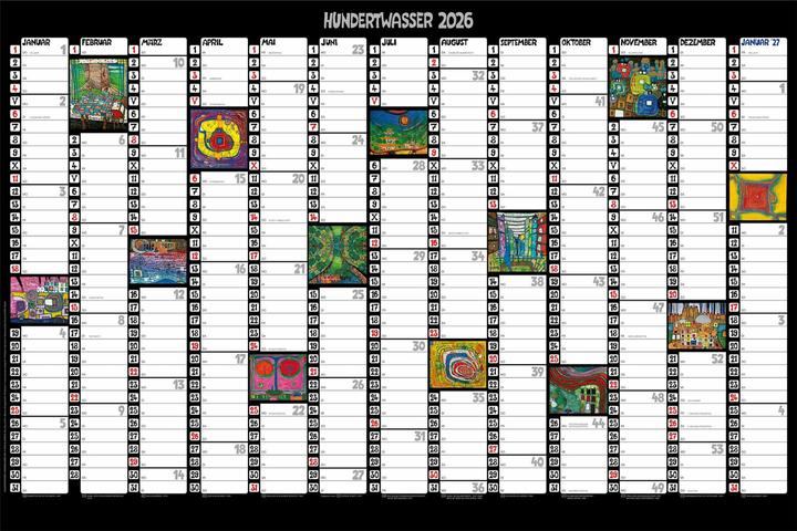 Hundertwasser Jahresplaner Art 2026 (Harter Einband, Deutsch)