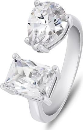 Brilio Silver - Sparkling silver ring with clear zircons RI070W - Circuit: 52 mm