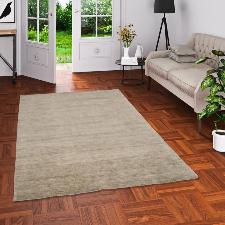 Produktbild Pergamon Wolle Natur Teppich Gabbeh Einfarbig (120 x 180 cm)