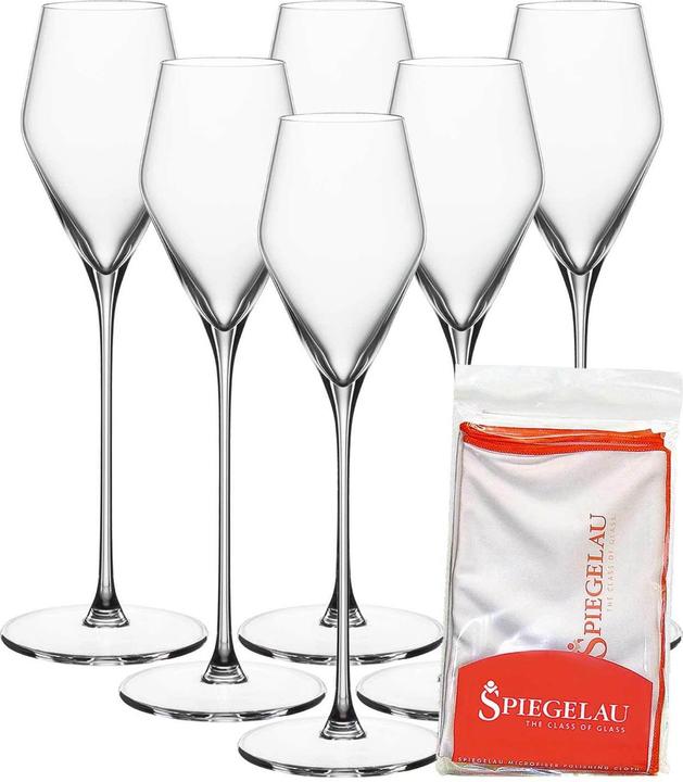 Spiegelau Definizione di bicchieri da digestivo + panno per lucidare (1.30 dl, 6 x, Bicchieri da aperitivo)
