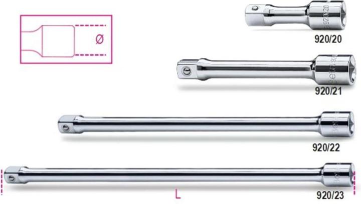 Beta Tools Drill extension (Silver, 12.50 cm)