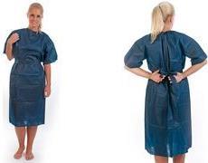 Image du produit Hygostar Blouse de patient PP, PP non tissé, taille L, bleu Liens à la taille & au cou, perméable à l'air