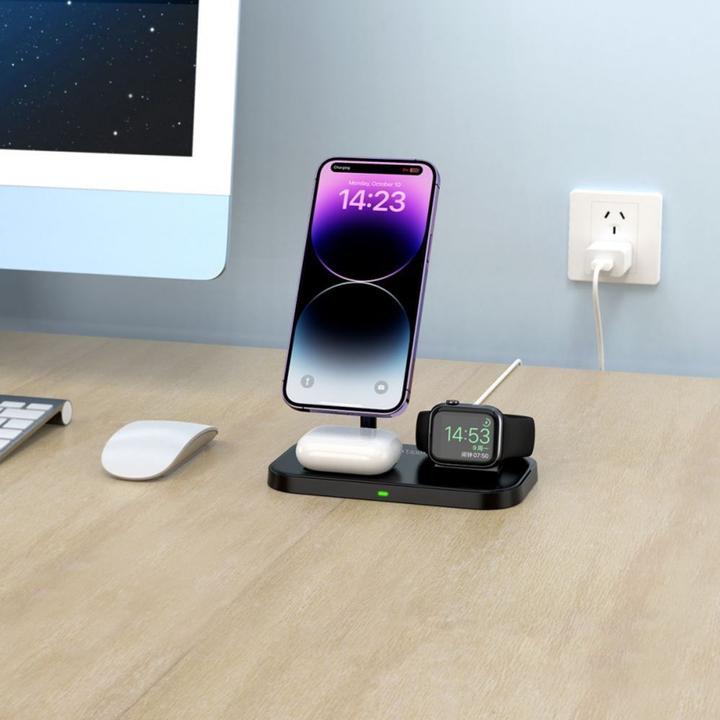 Actual product image Tech Tech-Protect wireless charger QI15W A22 3in1 Magnetic MagSafe, black (15 W)
