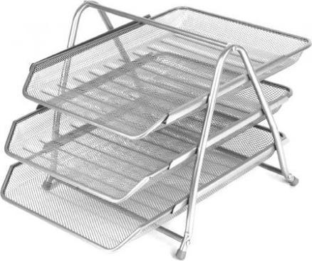 Produktbild Forpus Ablage für Dokumente, 3-teilig, Silber, perforiertes Metall 1002-021