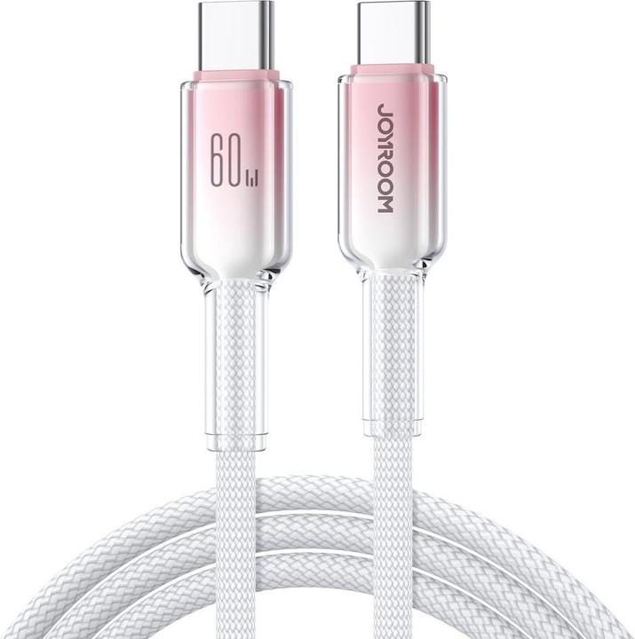 Immagine prodotto Joyroom S-A42 Serie Crystal Clear Cavo dati a ricarica rapida da Tipo-C a Tipo-C 60W 1,2 m Bianco (1.20 m)