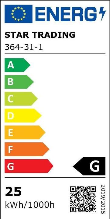 Energy Label Star Trading High Lumen (E27, 25 W, 1600 lm, 1 x, G)