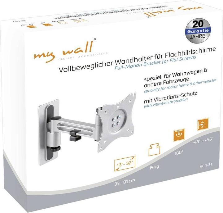Actual product image myWall My Wall HC1-2L TV wall mount Integrated spirit level 33.0 cm (13") - 81.3 cm (Wall, 32", 15 kg)