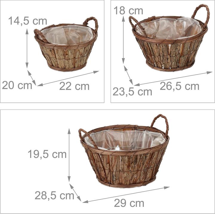 Actual product image Relaxdays 3-piece flower pot set (29 cm)
