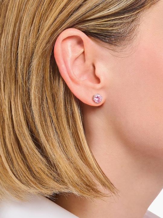 Produktbild Thomas Sabo Ohrstecker mit pinkfarbenem Stein im Brillantschliff (925 Sterling Silber)