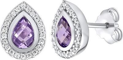 Produktbild Silvego Luxury drop earrings with natural amethyst FWE9395AM