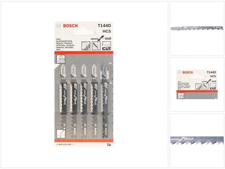 Actual product image Bosch Professional Zubehör Jigsaw blade T 144 D Speed for Wood, pack of 5
